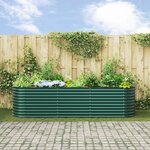 vidaXL Jardin surélevé vert 320x80x81 cm en acier galvanisé