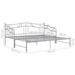 vidaXL Cadre de canapé-lit extensible Gris Métal 90x200 cm