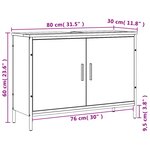 vidaXL Armoire lavabo de salle de bain noir 80x30x60 cm