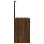 vidaXL Coiffeuse avec LED chêne marron 90x50x132 5cm bois d'ingénierie