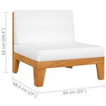 vidaXL Salon de jardin 7 Pièces avec coussins Bois d'acacia solide