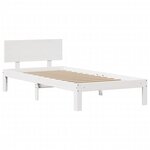 vidaXL Cadre de lit avec tête de lit blanc 90x200cm bois de pin massif