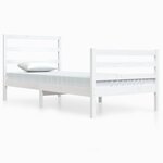 vidaXL Cadre de lit Blanc Bois de pin massif 90x200 cm