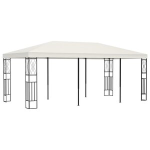 vidaXL Belvédère 3x6 m Crème Tissu