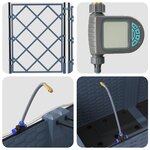Bacs de jardin vidaXL avec système d'irrigation 3 Pièces Gris