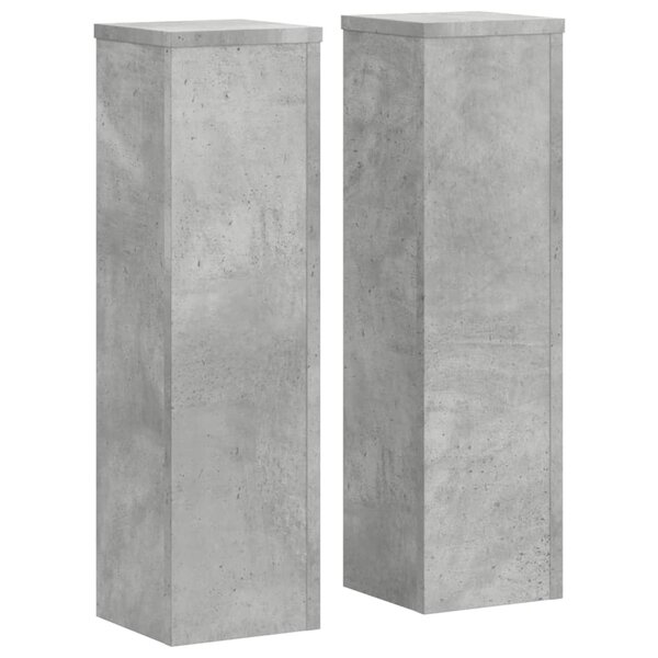 vidaXL Supports pour plantes 2 Pièces gris béton bois d'ingénierie
