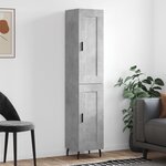 vidaXL Buffet haut Gris béton 34 5x34x180 cm Bois d'ingénierie