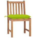 vidaXL Chaises de jardin lot de 6 avec coussins Bois de teck massif