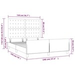 vidaXL Cadre de lit avec tête de lit Gris foncé 140x190 cm Tissu