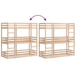 vidaXL Lit superposé triple 80x200 cm bois de pin massif
