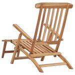 vidaXL Chaises longues de jardin et repose-pied et table Bois de teck