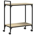 vidaXL Chariot de cuisine chêne sonoma 60 5x31x72 5 cm bois ingénierie
