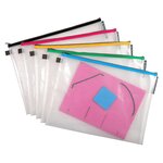 Pochette À Fermeture Éclair En Plastique Souple - Couleurs Assorties - X 10 - Exacompta