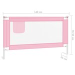 vidaXL Barrière de sécurité de lit d'enfant Rose 140x25 cm Tissu