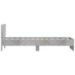 vidaXL Cadre de lit tête de lit et lumières LED gris béton 75x190 cm