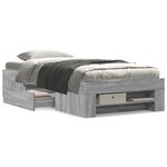 vidaXL Cadre de lit sonoma gris 90x200 cm bois d'ingénierie