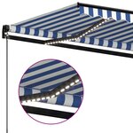 vidaXL Auvent manuel rétractable avec LED 600x350 cm Bleu et blanc