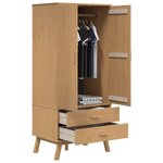 vidaXL Garde-robe OLDEN marron 76 5x53x172 cm bois massif de pin