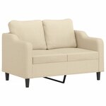 vidaXL Ensemble de canapés 3 Pièces avec coussins Crème Tissu