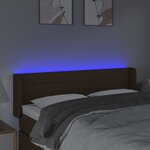 vidaXL Tête de lit à LED Marron foncé 147x16x78/88 cm Tissu