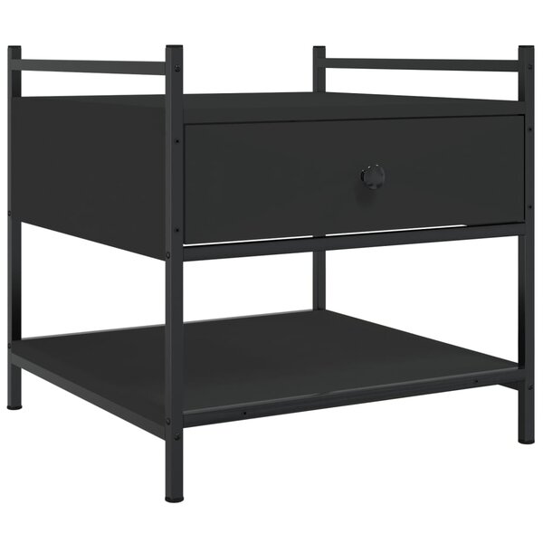 vidaXL Table basse noir 50x50x50 cm bois d'ingénierie