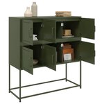 vidaXL Buffet vert olive 100 5x39x107 cm acier laminé à froid