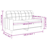 vidaXL Canapé à 2 places Noir 140 cm Similicuir