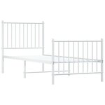 vidaXL Cadre de lit métal avec tête de lit/pied de lit blanc 75x190 cm