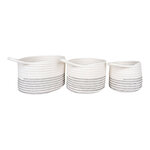 3 paniers ronds en cotton blanc et gris