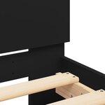 vidaXL Cadre de lit avec tête de lit noir 120x190 cm