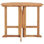 vidaXL Table à dîner pliable de jardin Ø90x75 cm Bois de teck solide