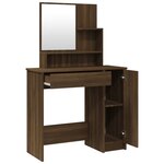vidaXL Coiffeuse avec miroir Chêne marron 86 5x35x136 cm