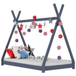 vidaXL Cadre de lit d'enfant Gris Bois de pin massif 80x160 cm
