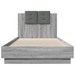 vidaXL Cadre de lit tête de lit et lumières LED sonoma gris 100x200 cm
