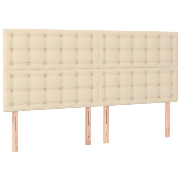 vidaXL Têtes de lit 4 Pièces Crème 90x5x78/88 cm Tissu