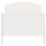 vidaXL Cadre de lit sans matelas blanc 75x190 cm bois de pin massif