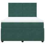 vidaXL Sommier à lattes de lit et matelas Vert foncé 140x200cm Velours