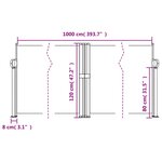 vidaXL Auvent latéral rétractable blanc 120x1000 cm