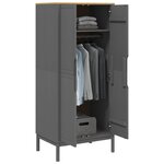 vidaXL Garde-robe FLORO gris 77x53x171 cm bois massif de pin