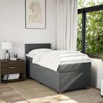 vidaXL Sommier à lattes de lit et matelas Gris foncé 90x190 cm Tissu
