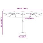 vidaXL Parasol à double tête avec LED vert 449x245 cm