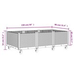 vidaXL Jardinière à roulettes marron 150x80x54 cm PP