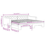 vidaXL Lit de jour avec gigogne et matelas taupe 90x200 cm tissu