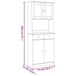 vidaXL Buffet ALTA blanc 77x35x188 cm bois massif de pin