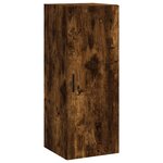 vidaXL Buffet haut Chêne fumé 34 5x34x180 cm Bois d'ingénierie