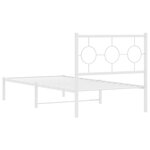 vidaXL Cadre de lit métal avec tête de lit blanc 90x200 cm
