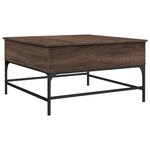 vidaXL Table basse chêne marron 80x80x45 cm bois d'ingénierie et métal