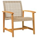 vidaXL Ensemble de bistro 3 Pièces beige résine tressée et bois d'acacia