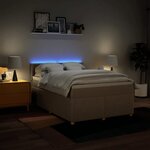 vidaXL Sommier à lattes de lit avec matelas Crème 140x200 cm Tissu