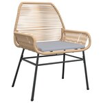 vidaXL Ensemble de Salle à Manger de Jardin 5 Pièces avec Coussins Marron Poly Rattan